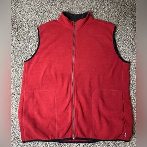 Izod Red and Black Fleece Vest